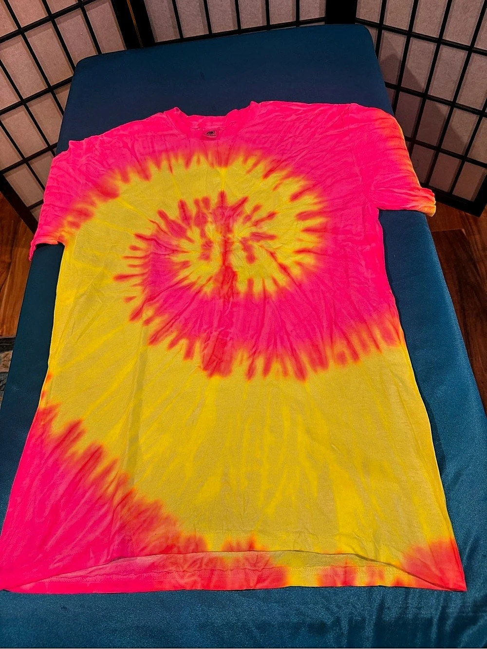 Colortone Multi-Color Tie-Dyed T-Shirt Pink & Yellow Medium (G4)